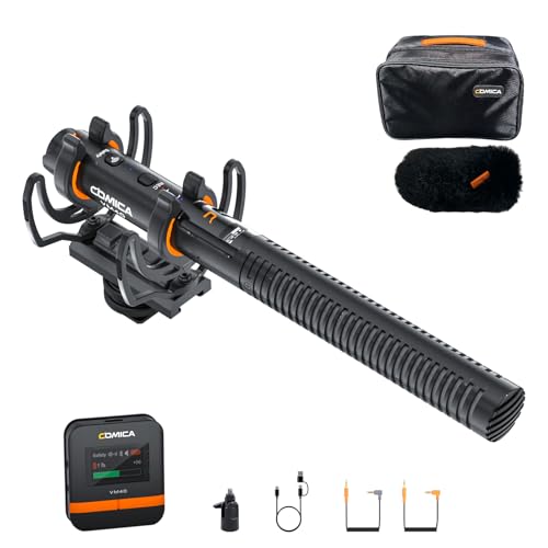 COMICA VM40 Shotgun Microphone with Wireless Modes, 48kHz/32-bit, 32GB Storage, Safety Audio Track, Super Cardioid Camera Mic for Filmmakers, Vloggers - Wireless Mic for Camera, Smartphone, PC von COMICA