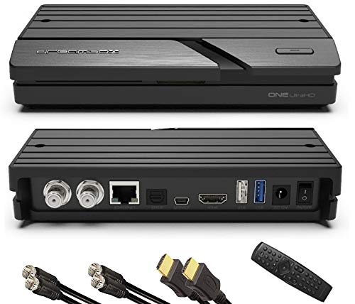 Dreambox One Ultra HD 2X DVB-S2X Multistream Tuner (4K, 2160p, E2 Linux, Dual WiFi H.265, HEVC) inkl. conecto Kabelset von conecto