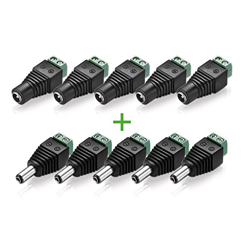 conecto, Hohlstecker-Adapter, 5.5 x 2.1mm Hohlbuchse auf zweipoligen Terminalblock (5x) + Hohlstecker-Adapter 5.5 x 2.1mm Hohlstecker auf zweipoligen Terminalblock (5x) von conecto