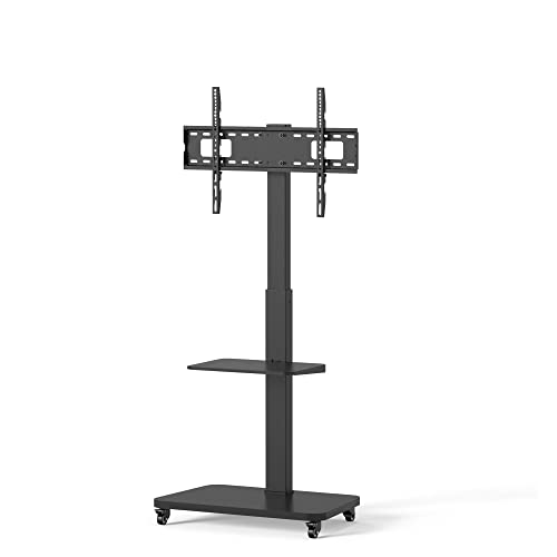 conecto, TV-Standfuß, für TV-Geräte von 37'' bis 75'', VESA 600x400, Tragkraft: max. 40 Kg, schwenkbar (± 35°), höhenverstellbar, mobil, inkl. Ablage, schwarz, SA-CC50863 von conecto