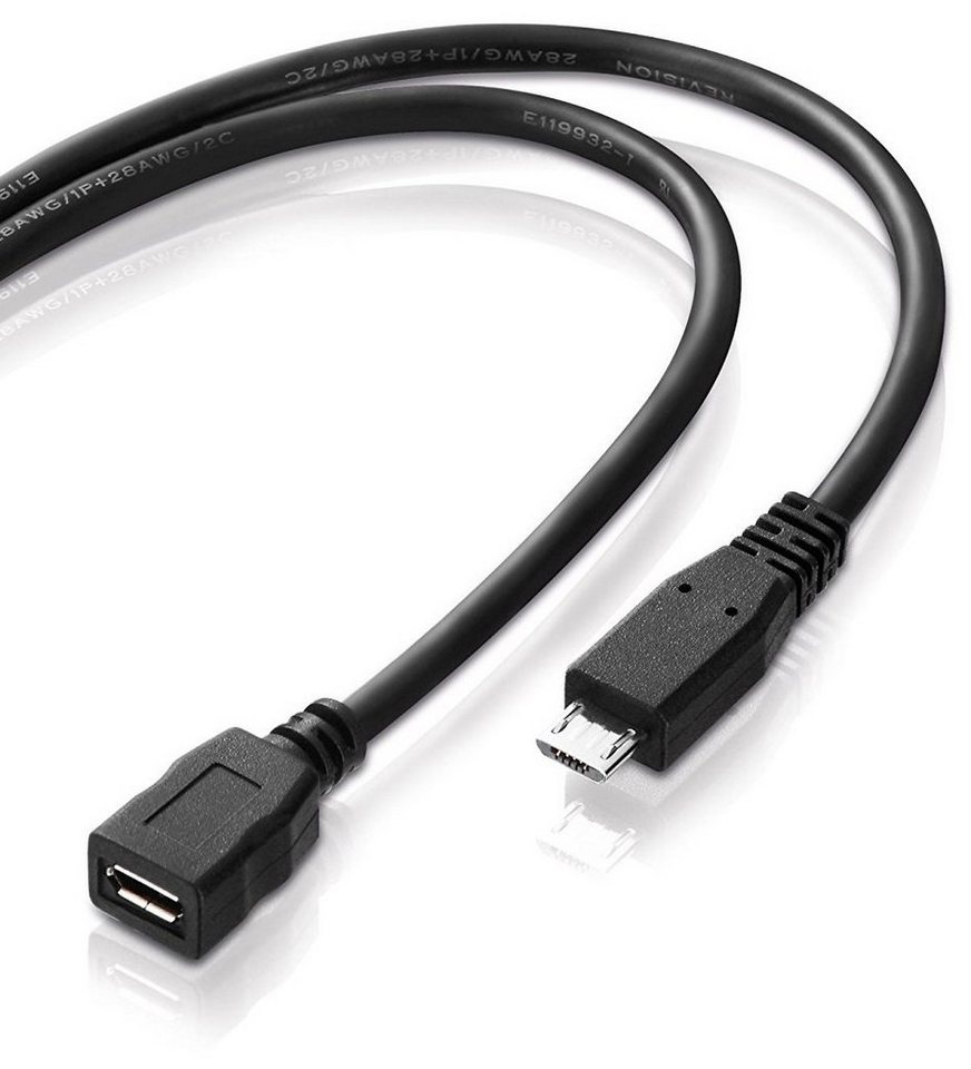 conecto 1,2 m Kabel Micro-USB 2.0-Stecker + -Buchse Typ B 5-adrige Verlängerun USB-Kabel von conecto