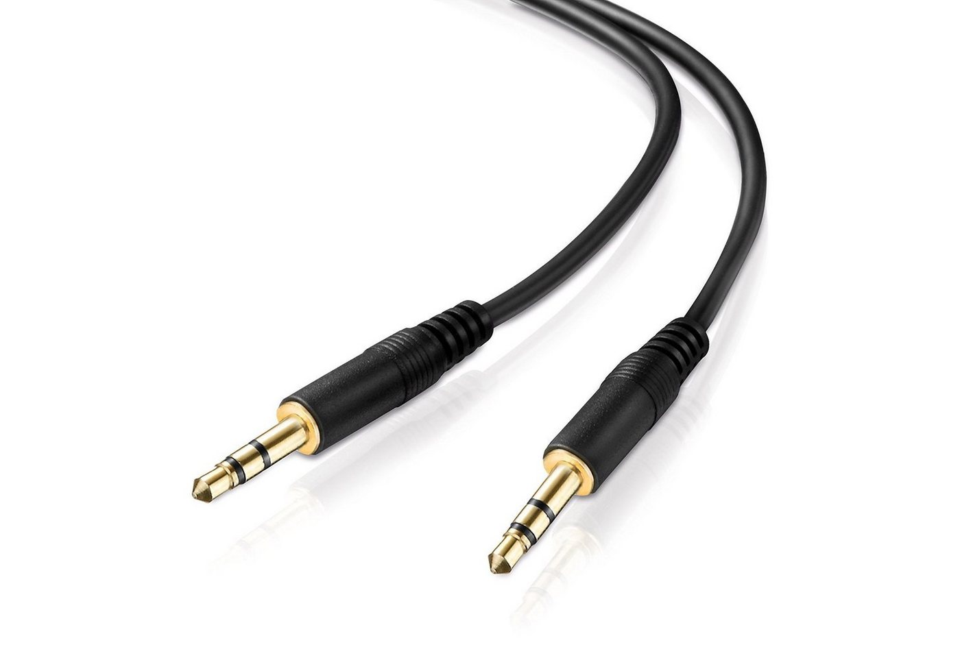 conecto 1,5 m Stereo-Aux-Kabel 2-mal 3,5-mm-Stecker Klinke vergoldet Ultraslim Audio-Kabel von conecto