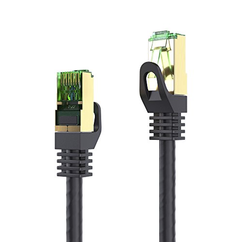 conecto 1.00m RJ45 Ethernet-Netzwerkkabel (S/FTP, PIMF, CCA AWG26/7), mit Cat7 Rohkabel (1 Stück) schwarz von conecto
