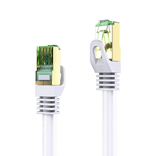 conecto 15.0m RJ45 Ethernet-Netzwerkkabel (S/FTP, PIMF, CCA AWG26/7), mit Cat7 Rohkabel (1 Stück) weiß, CC50445 von conecto