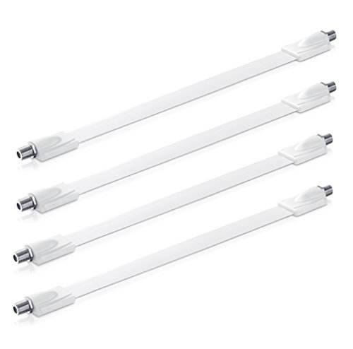 conecto 4X Premium Fensterdurchführung für SAT Kabel koaxial (F-Kupplung auf F-Kupplung) 26 cm weiß von conecto