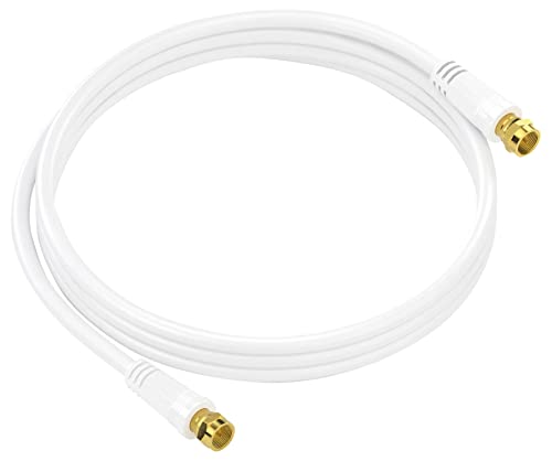 conecto 5m SAT Antennenkabel, Koaxial Kabel - Stecker zu Stecker, weiß, 5,00 m von conecto