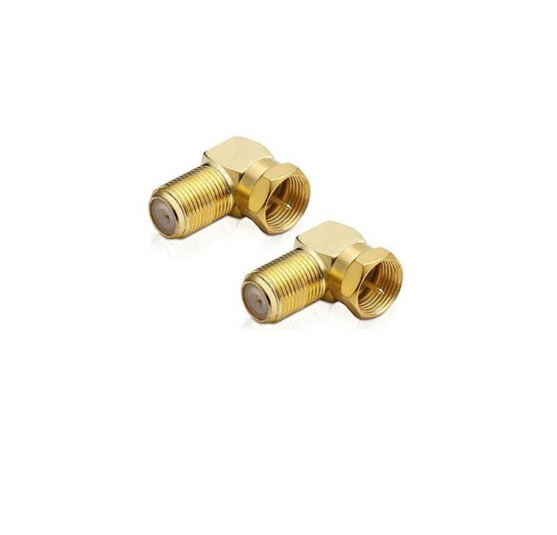 conecto 90-Grad-Winkeladapter (F-Stecker auf F-Buchse) vergoldet (2 Stück) SAT-Kabel von conecto