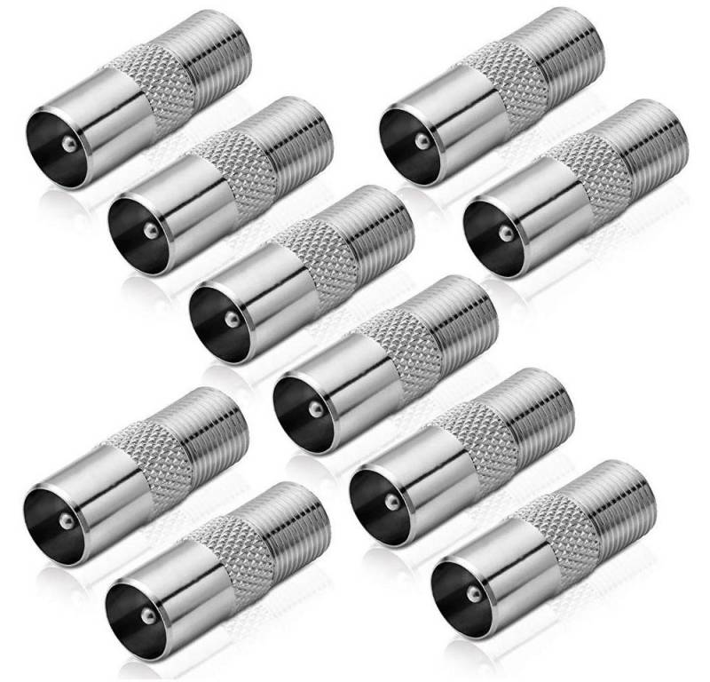 conecto Adapter F-Buchse / IEC-Koax-Stecker (10 Stück) SAT-Kabel von conecto