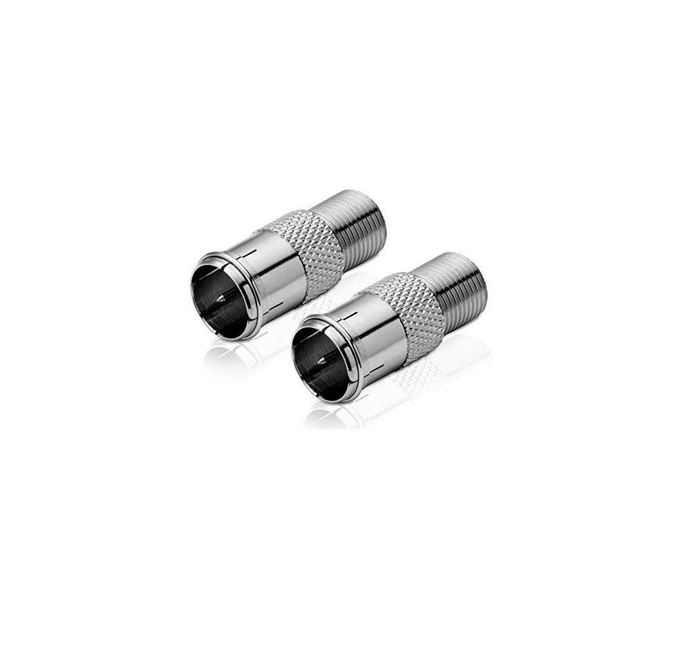 conecto Adapter F-Quick-Stecker / F-Buchse (2 Stück) SAT-Kabel von conecto
