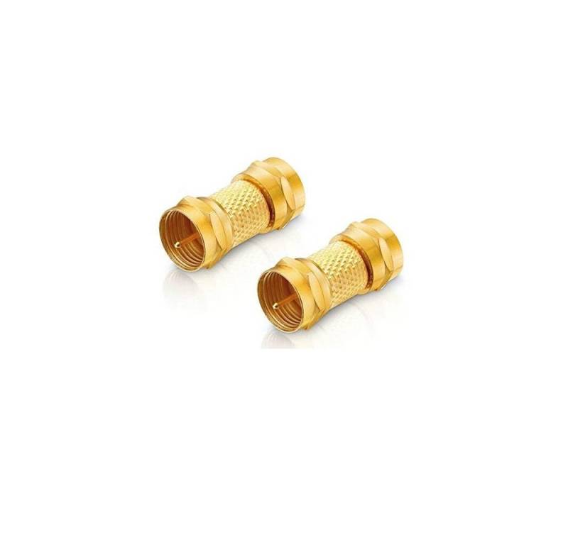 conecto Adapter F-Stecker auf F-Stecker vergoldet gold (2 Stück) SAT-Kabel von conecto