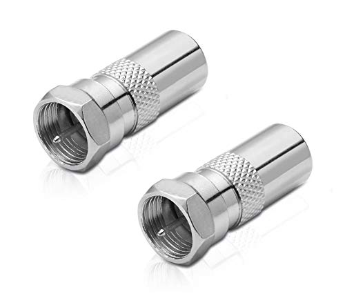 conecto Adapter F-Stecker auf IEC-Koax-Stecker, Antennen-Adapter zwischen F-Stecker für Sat-Kabel und IEC-Stecker für BK und DVB-T (2 Stück) von conecto