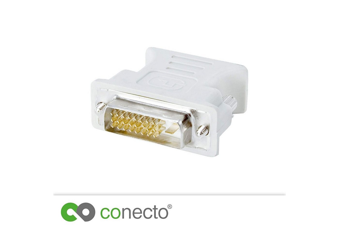 conecto Analoger Monitoradapter DVI-D-Stecker VGA-Kupplung (24+1-polig männlic Video-Adapter von conecto