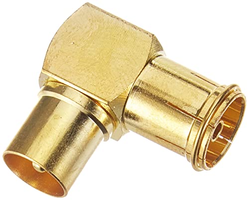 conecto Antennen-Adapter, 90° Winkel-Adapter, IEC-Stecker auf IEC-Buchse, Adapter zum Verbinden von IEC-Anschlüssen, vergoldet von conecto