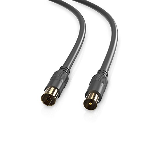 conecto Antennenkabel SAT Kabel Koaxialkabel Satelitenkabel TV 1,00m doppelt geschirmt, IEC-Stecker auf IEC-Buchse, für HDTV, Receiver, Satelit, DAB, Radio, schwarz conecto Antennenkabel SAT Kabel Koaxialkabel Satelitenkabel TV 1,00m doppelt geschirmt, IEC-Stecker auf IEC-Buchse, für HDTV, Receiver, Satelit, DAB, Radio, schwarz von conecto
