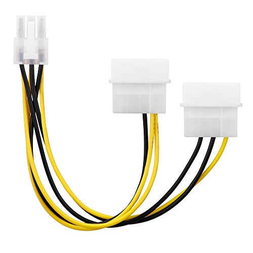 conecto CC20020 2-mal 4-polig IDE Molex auf 1-mal 6-polig PCI-E Strom-Adapter-Kabel für Grafikkarte 15 cm von conecto