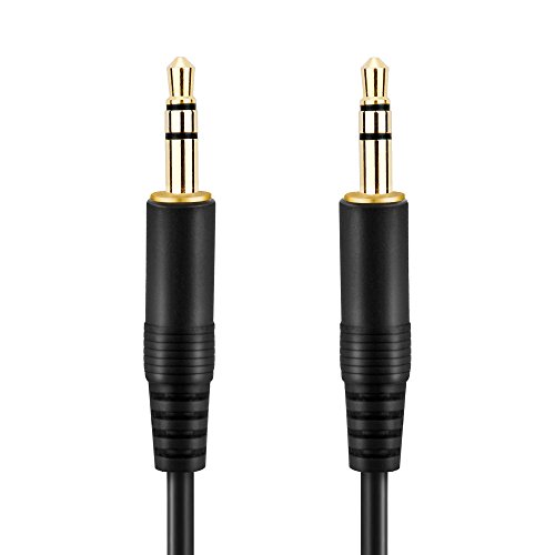 conecto CC20085 Audio Stereo Aux Verbindungskabel Klinkenkabel Klinke/Klinke, 3,5mm Klinke Stecker auf 3,5mm Klinke Stecker, vergoldet, Ultraslim-Design, 0,6m, schwarz von conecto