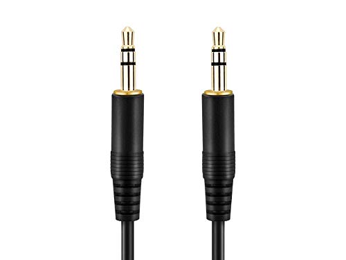 conecto CC20177 Audio Stereo Aux Verbindungskabel Klinkenkabel Klinke/Klinke, 3,5mm Klinke Stecker auf 3,5mm Klinke Stecker, vergoldet, Ultraslim-Design, 1,50m, schwarz von conecto