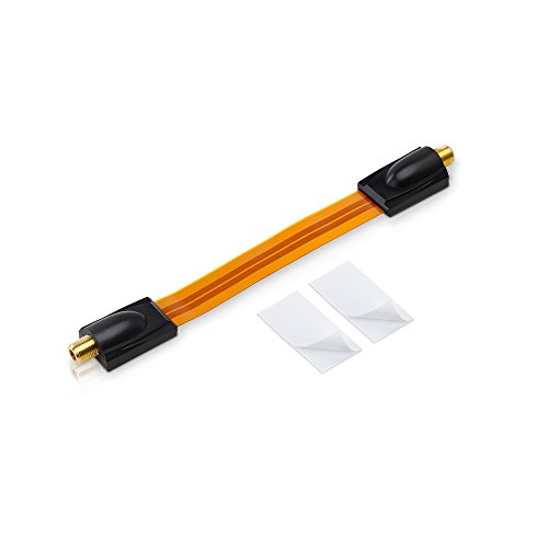 conecto CC50242 Premium Fensterdurchführung für SAT Kabel koaxial inkl. Klebepads (F-Kupplung auf F-Kupplung, vergoldet) inkl. Klebepads, 20 cm … von conecto