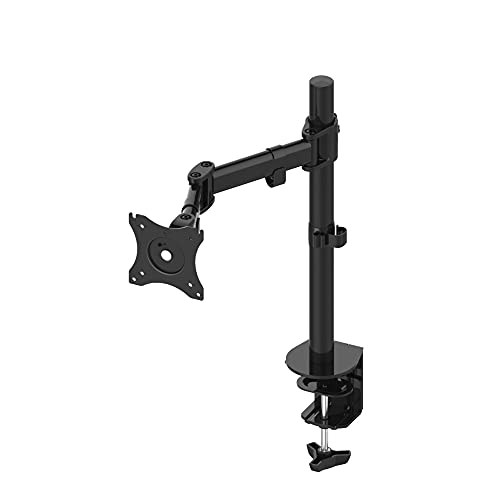 conecto CC50283 Schreibtischhalterung für 1 Monitor 33-69 cm (13-27 Zoll), neigbar -45° bis 45°, schwenkbar 180°, drehbar 360°, höhenverstellbar, Traglast max. 8,0kg, VESA 100x100, schwarz von conecto