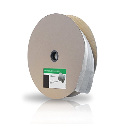 conecto CC50319 Universeller Polyester-Kabelschlauch, selbst zusammenziehend mit Klettverschluss, Ø 85mm, Rolle 50m, grau von conecto