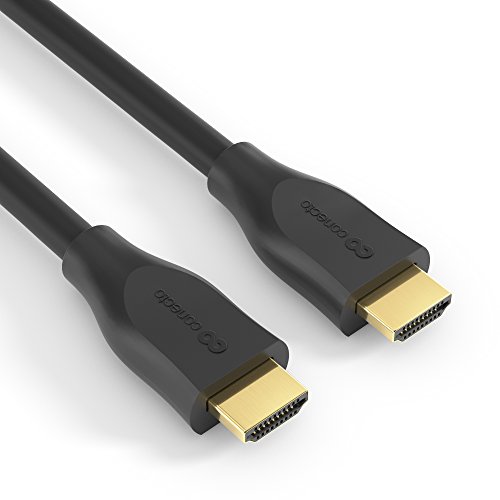 conecto CC50378 Premium Zertifiziertes High Speed HDMI Kabel mit Ethernet, gegossener Designstecker, vergoldete Anschlüsse, 1,5m schwarz von conecto