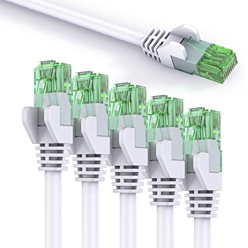 conecto CC50404 Patchkabel CAT.5e (UTP) Netzwerkkabel Ethernetkabel LAN Kabel Cat5 RJ45 Stecker 10m weiß (5er Set + 1x gratis!) von conecto