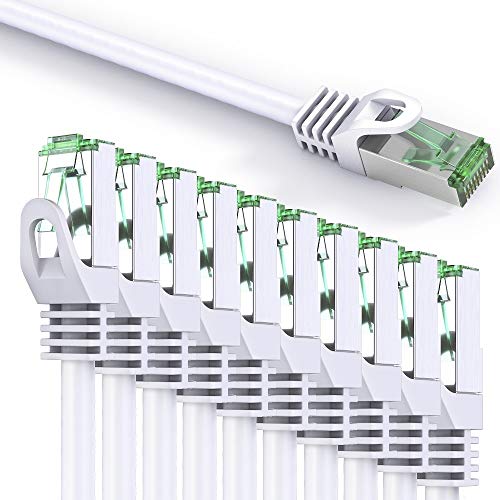 conecto CC50424 Patchkabel Cat6 (FTP) Netzwerkkabel, Ethernetkabel, 10,0m weiß (10er Set + 1x gratis!) von conecto