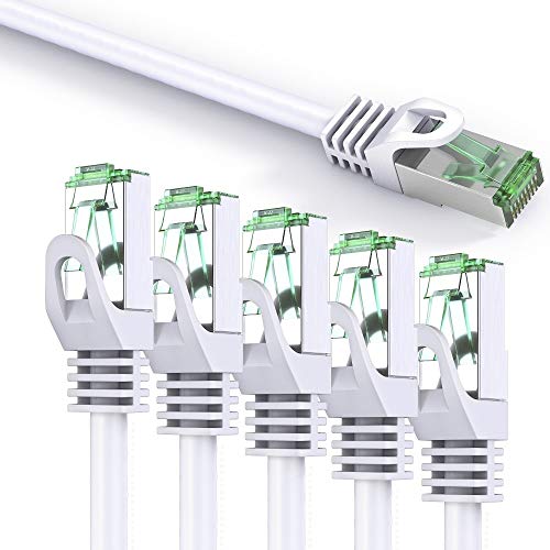 conecto CC50428 Patchkabel Cat6 (FTP) Netzwerkkabel, Ethernetkabel, 30,0m weiß (5er Set + 1x gratis!) von conecto