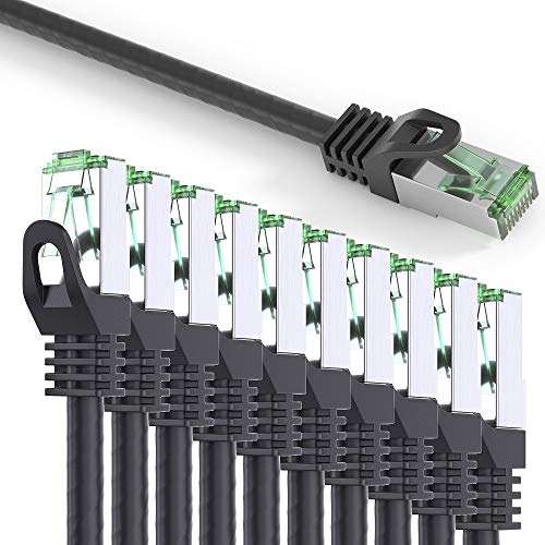 conecto CC50431 Patchkabel Cat6 (FTP) Netzwerkkabel, Ethernetkabel, 2,00m schwarz (10er Set + 1x gratis!) von conecto