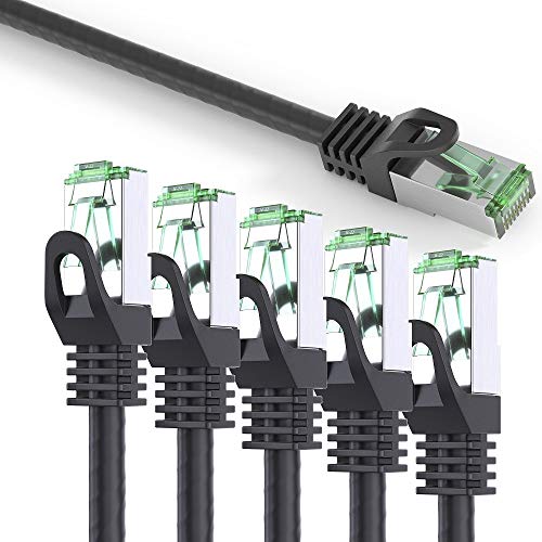 conecto CC50435 Patchkabel Cat6 (FTP) Netzwerkkabel, Ethernetkabel, 15,0m schwarz (5er Set + 1x gratis!) von conecto
