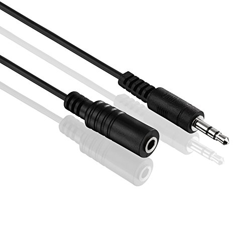 conecto CC50488 Klinkenkabel Audio Stereo Aux Klinken Verlängerungskabel 3,5mm Klinke Stecker auf 3,5mm Klinke Buchse Ultraslim-Design 1,00m schwarz von conecto