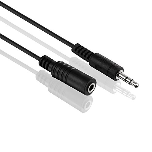 conecto CC50489 Klinkenkabel Audio Stereo Aux Klinken Verlängerungskabel 3,5mm Klinke Stecker auf 3,5mm Klinke Buchse Ultraslim-Design 2,00m schwarz von conecto