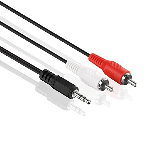 conecto CC50493 Audio Kabel 2X Cinch Stecker auf 3,5mm Stereo Klinke 0,50m Ultraslim-Design schwarz von conecto