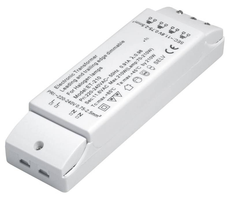 conecto Elektronischer Halogen-Trafo Halogentransformator 230/12V/70-210W, Trafo von conecto