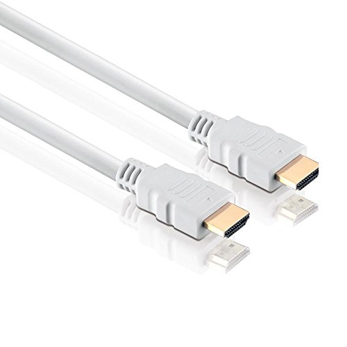 conecto HDMI Kabel HIGH Speed mit Ethernet (vergoldete Stecker, Full HD 1080p, 3D) 2,0m weiß von conecto