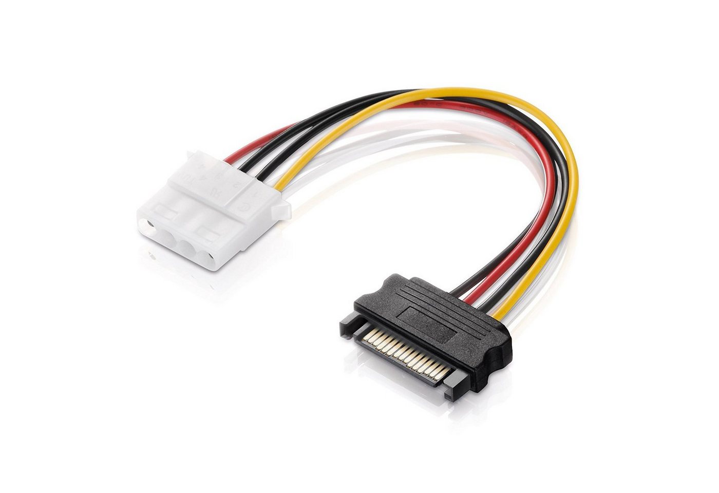 conecto Netzteil-Adapter-Kabel 15-polig SATA-Anschluss auf 4-polig IDE schwarz Computer-Kabel von conecto