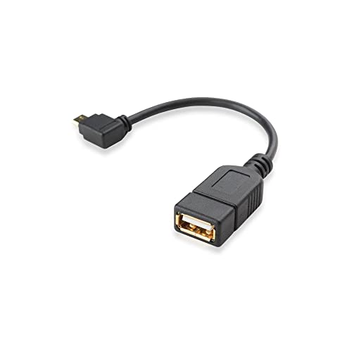 conecto OTG Kabel, Micro USB Stecker auf USB-A Buchse, vergoldet, 90°, 10cm, schwarz von conecto