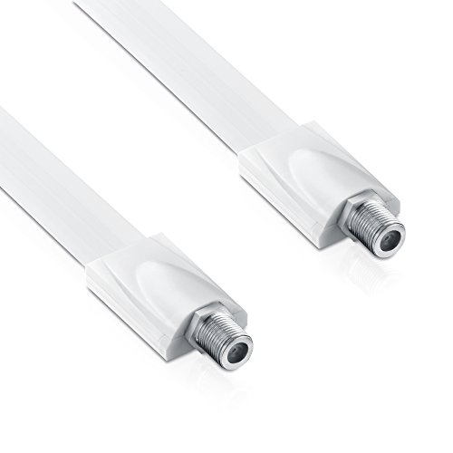 conecto Premium Fensterdurchführung für SAT Kabel koaxial (F-Kupplung auf F-Kupplung) 30 cm weiß von conecto
