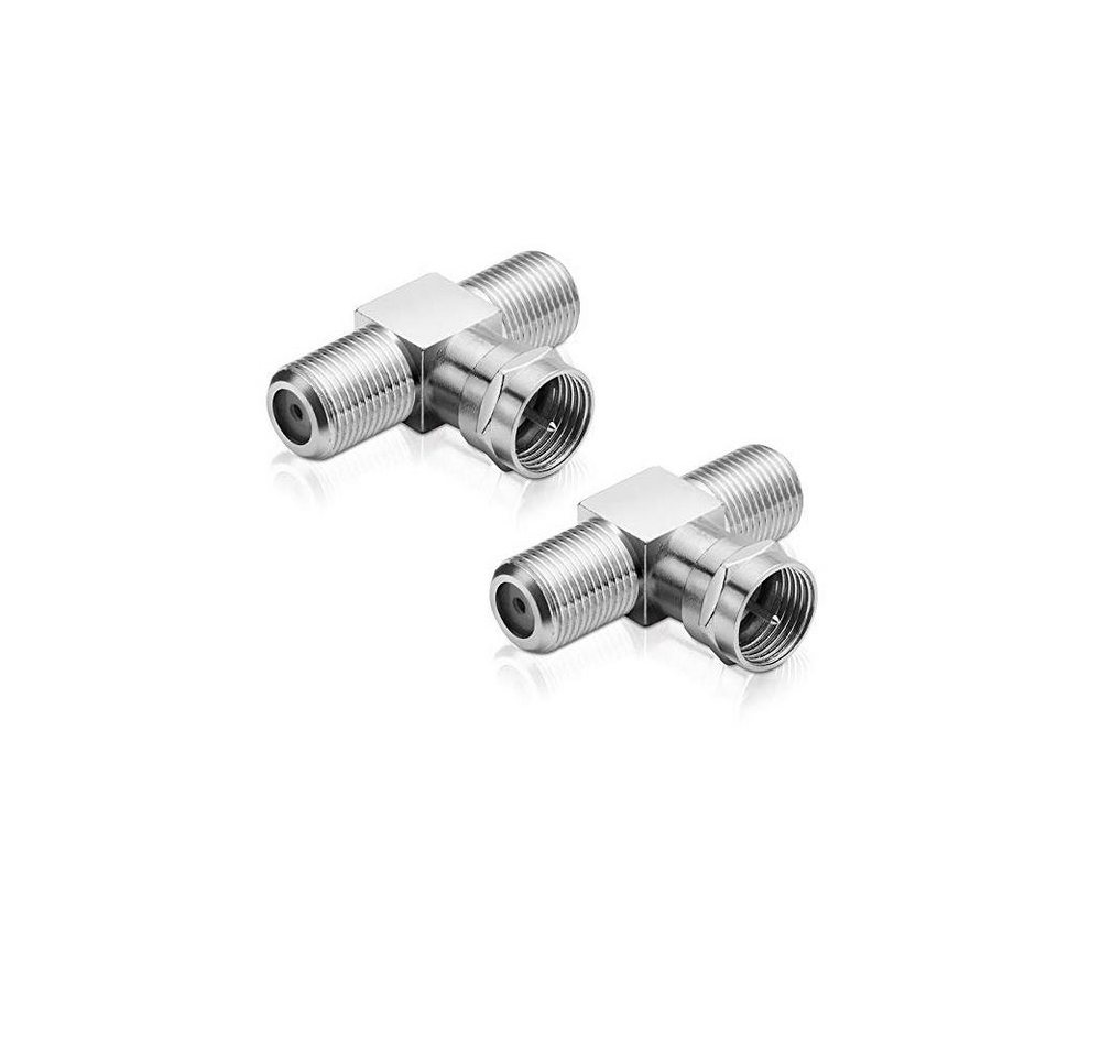 conecto Sat-T-Stück 1-mal F-Stecker auf 2-mal F-Buchse (2 Stück) SAT-Kabel von conecto