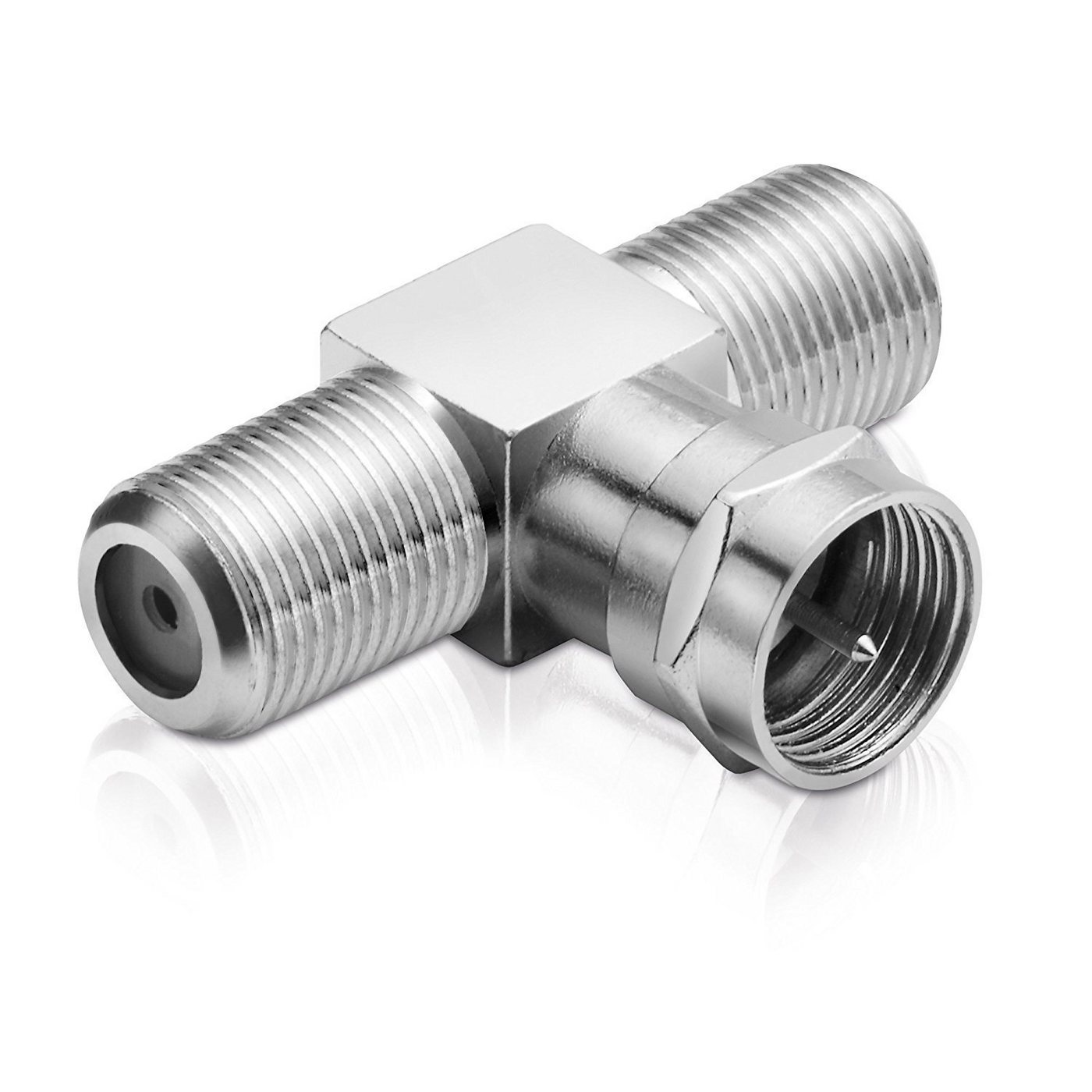 conecto Sat-T-Stück 1-mal F-Stecker auf 2-mal F-Buchse SAT-Kabel von conecto