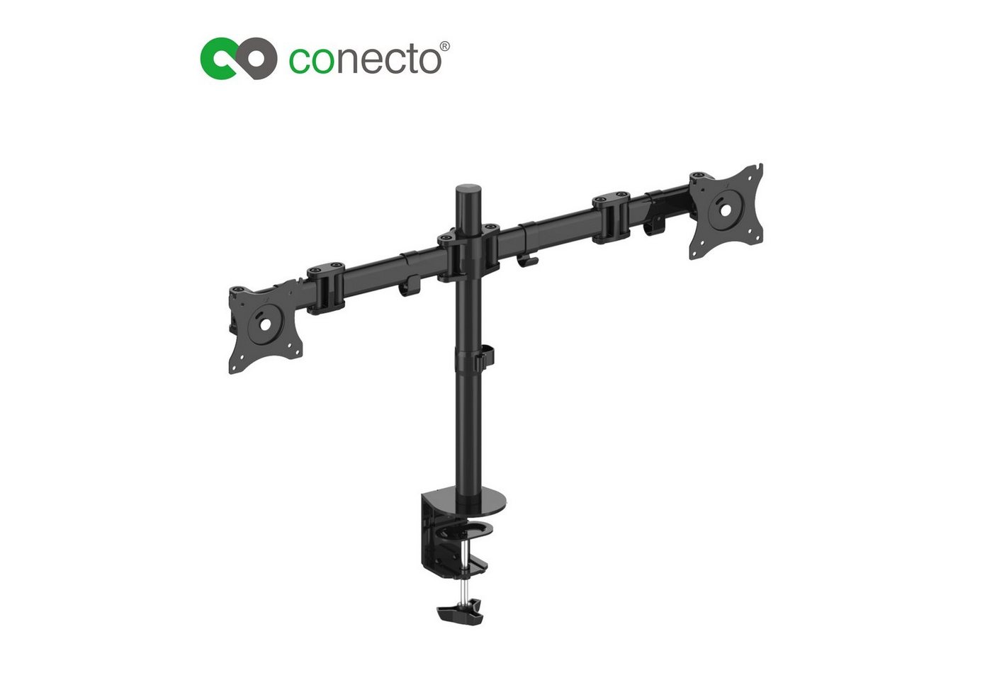 conecto Schreibtischhalterung für 2 Monitore Monitor-Halterung, (bis 27 Zoll, drehbar: 360) von conecto