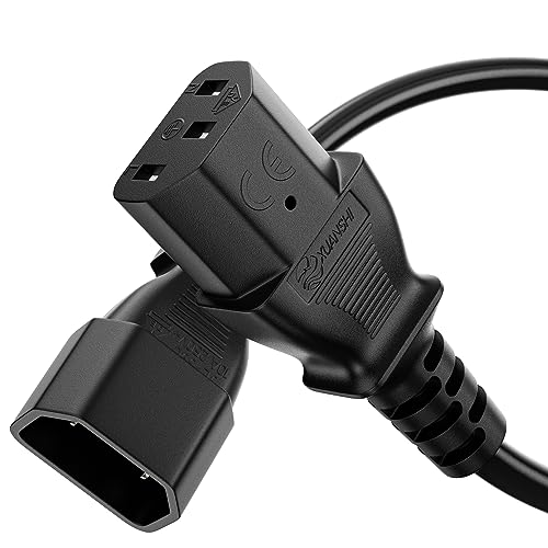 conecto Strom-Kabel, C13 IEC Stecker gerade auf C14 IEC-Buchse gerade, Euro-Netzkabel für Haushaltsgeräte, 1.00m, schwarz von conecto