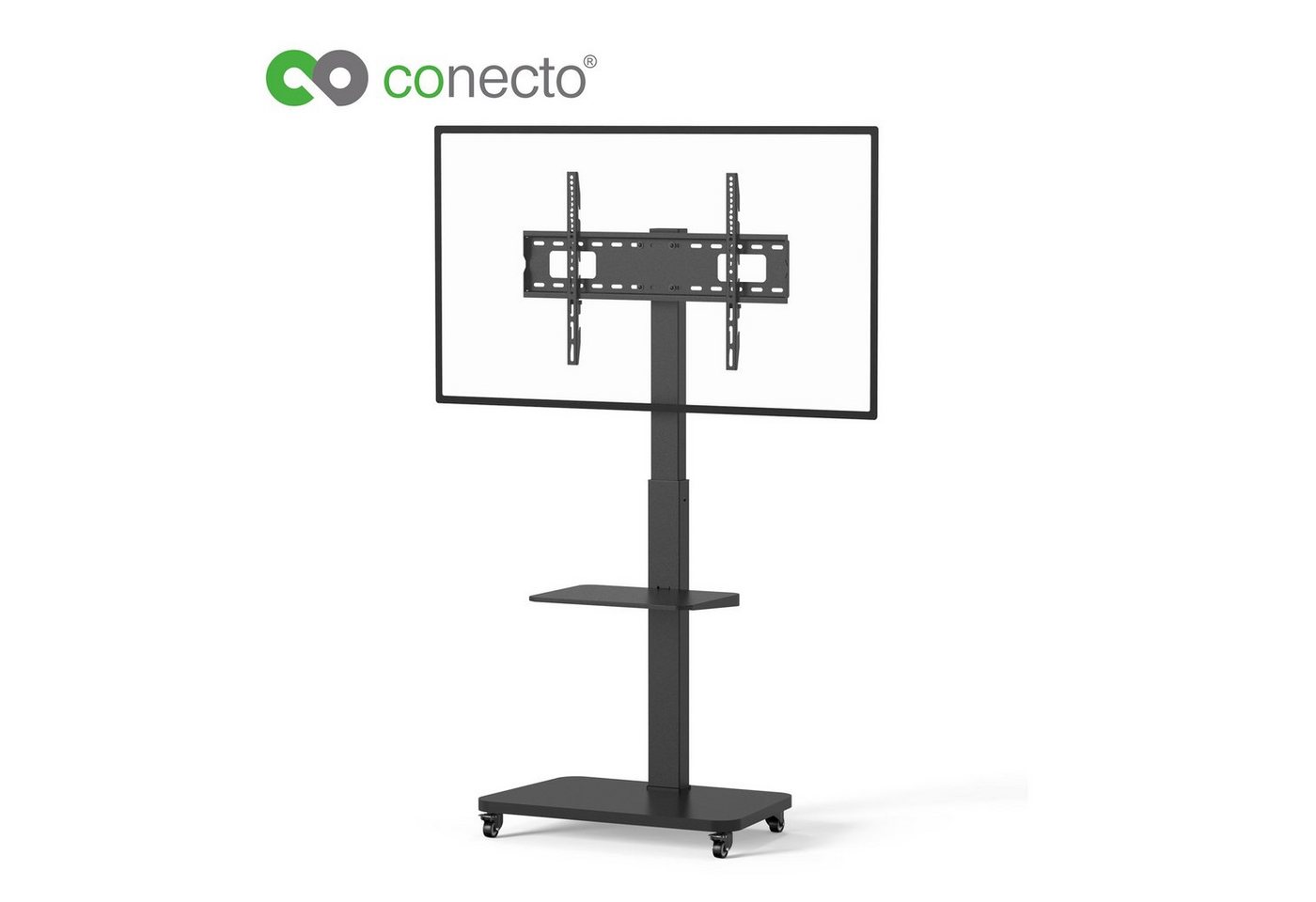 conecto TV-Ständer Standfuß für Flachbildschirm Fernseher TV-Wandhalterung, (bis 75 Zoll, mit Rollen) von conecto