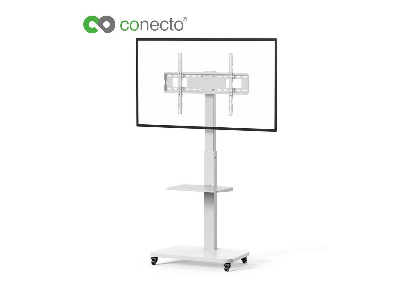 conecto TV-Ständer Standfuß für Flachbildschirm Fernseher TV-Wandhalterung, (bis 75 Zoll, mit Rollen) von conecto