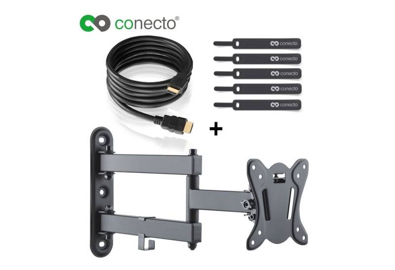 conecto TV Wandhalter für LCD LED Fernseher & Monitor TV-Wandhalterung, (bis 27 Zoll, neigbar, schwenkbar) von conecto