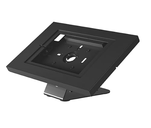 conecto Thekenhalterung für Tablet, mit abschließbarem Stahlgehäuse Tab A 10.1 (2019)/ Tab A7/ S6 Lite 10.4/10.5"/11, iPad 5/6/7/8/9/ IPad Air 9.7"/ 10.5"/10.9"/ IPad Air 9.7"/10.5"/11, schwarz von conecto