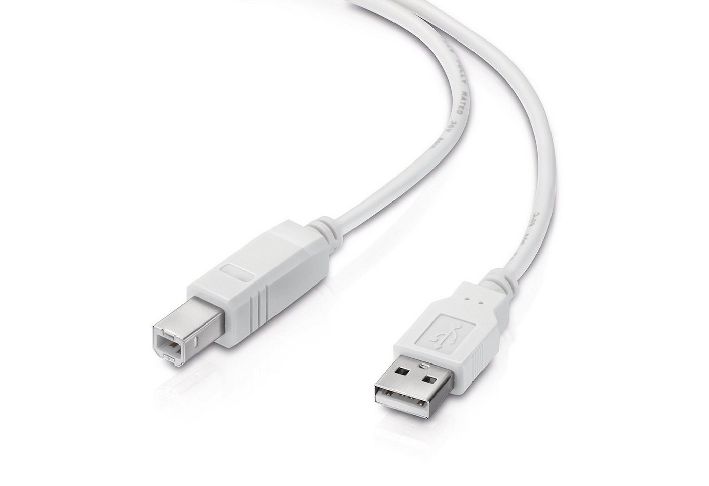 conecto USB 2.0-Kabel mit Kupferleiter (A-Stecker auf B-Stecker), 1,8m weiß USB-Kabel von conecto