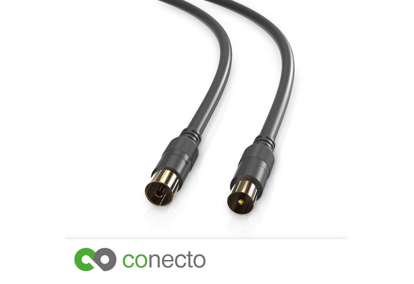 conecto conecto HQ TV Antennenkabel - 4K UHD 1080p FULL HD HDTV 3D - (TV-Steck SAT-Kabel, (300 cm) von conecto