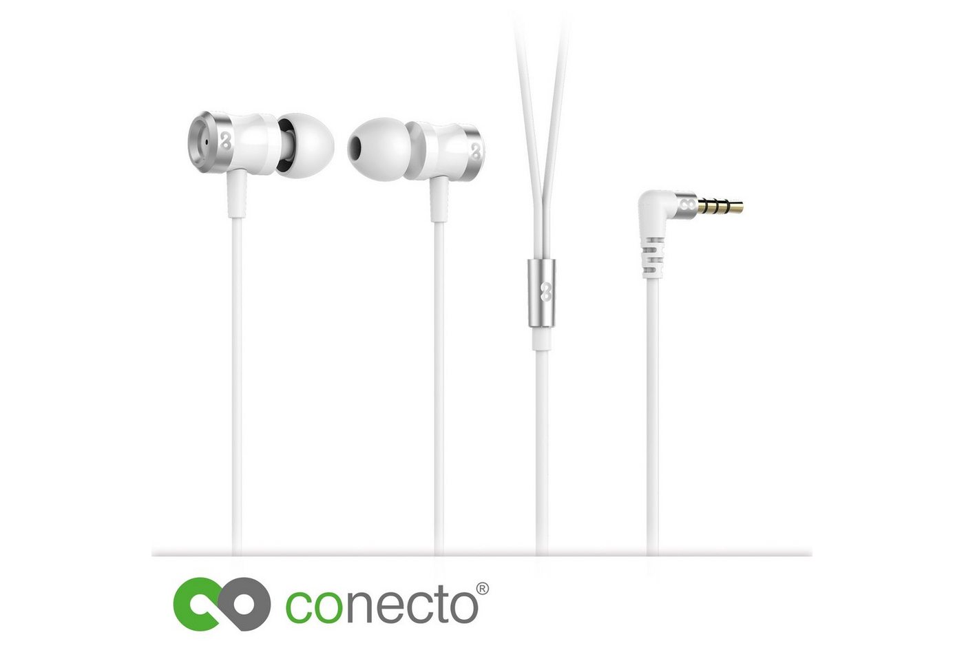 conecto conecto In-Ear Kopfhörer / Earphones mit 3 Ohrpassstücken (optional: In-Ear-Kopfhörer (In-Ear Ohrhörer) von conecto