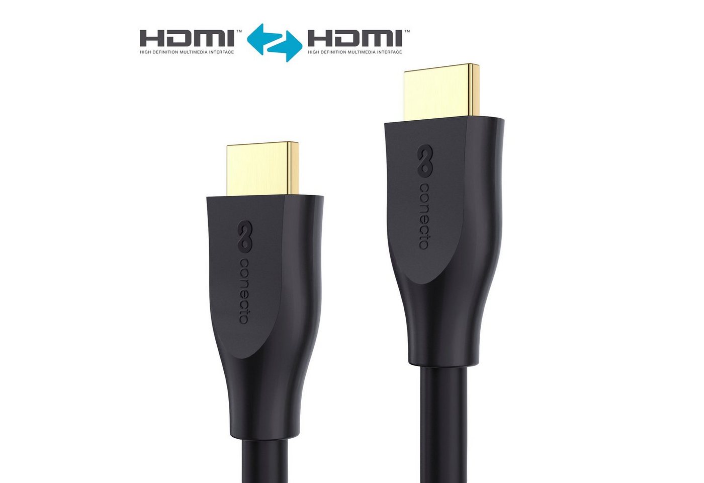 conecto conecto Premium Zertifiziertes High Speed HDMI Kabel mit Ethernet, HDMI-Kabel, (50 cm) von conecto